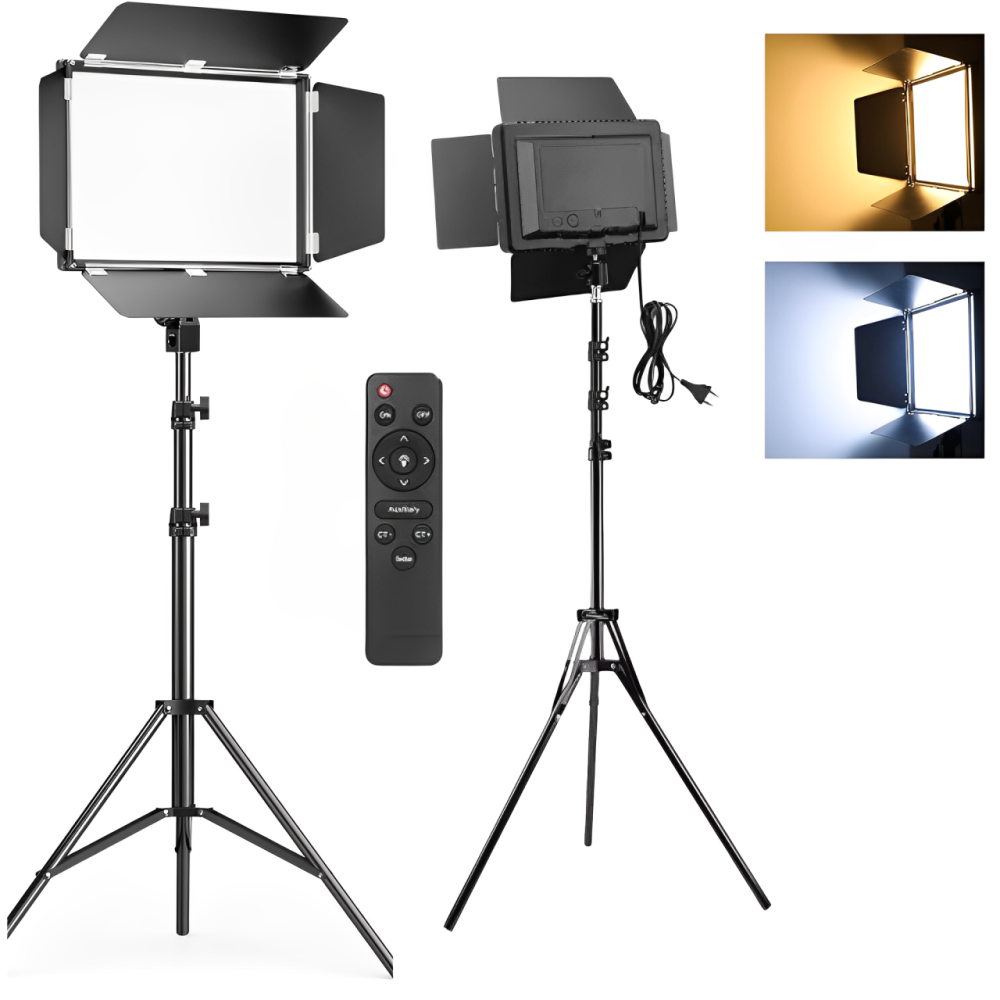 Panel Luz LED Fotografía Profesional Bicolor CRI 95 Trípode Estudio