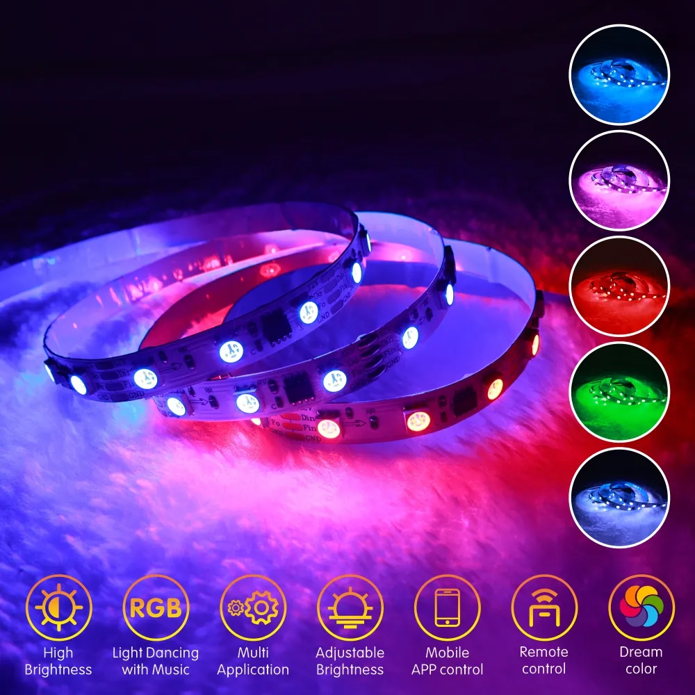 Cinta LED RGB 10 Metros WiFi Alexa Google Home Rítmica Control Remoto