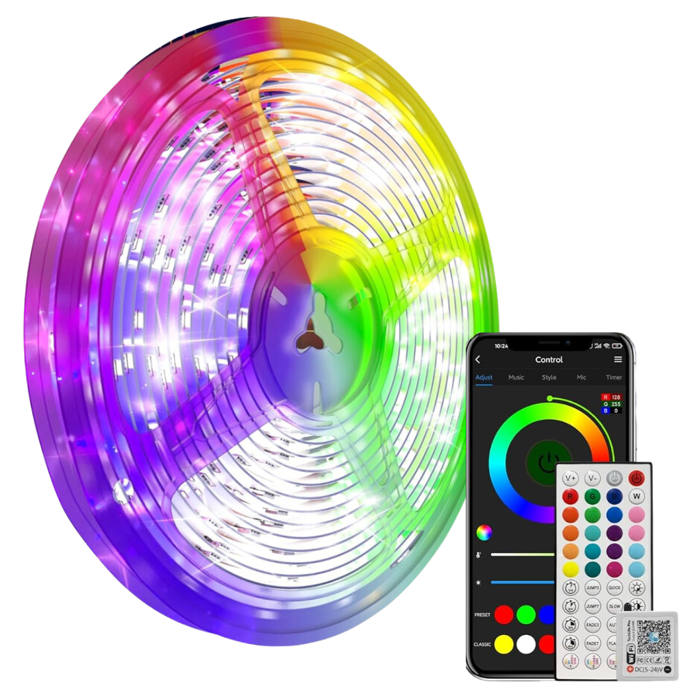 Cinta LED RGB 15 Metros WiFi Alexa Google Home Rítmica Control Remoto