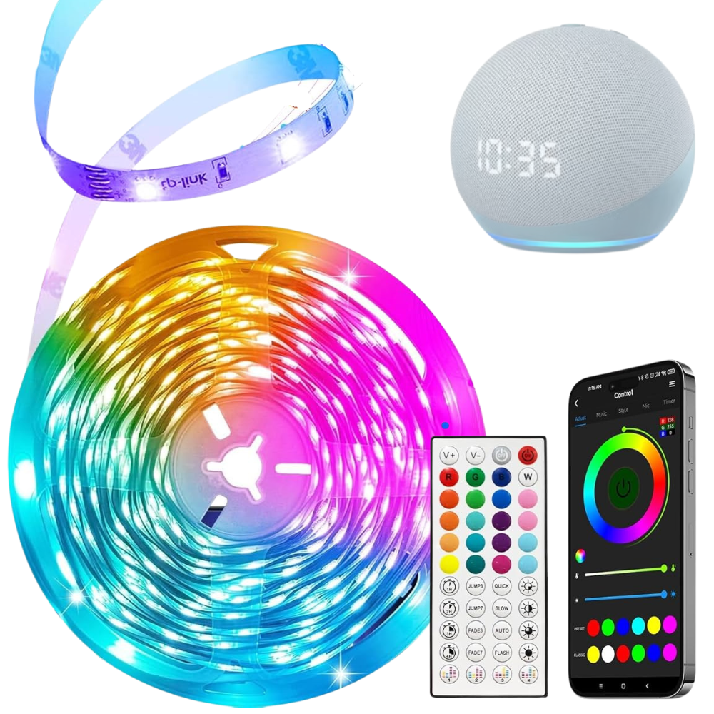 Cinta LED RGB 15 Metros WiFi Alexa Google Home Rítmica Control Remoto
