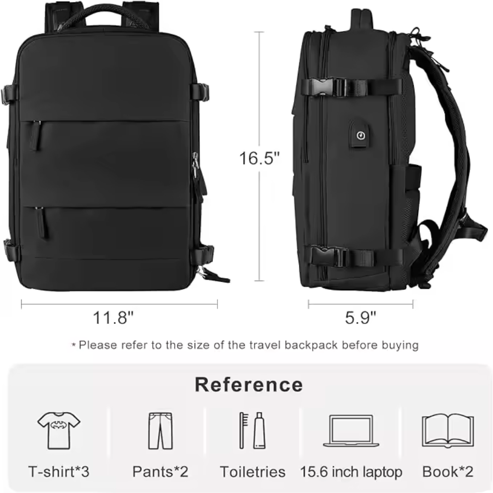 Maleta Mochila Viaje Cabina Impermeable Portátil 16 Bolsillo Zapatos