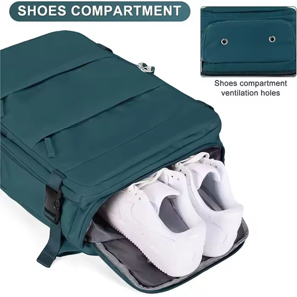 Maleta Mochila Viaje Cabina Impermeable Portátil 16 Bolsillo Zapatos