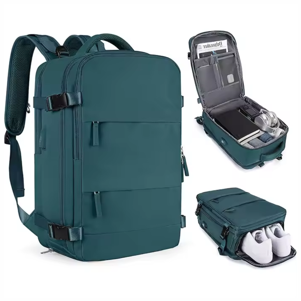 Maleta Mochila Viaje Cabina Impermeable Portátil 16 Bolsillo Zapatos