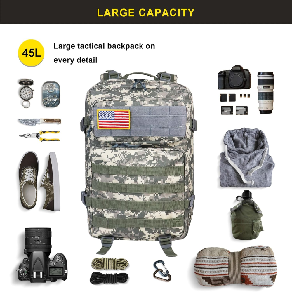 Maleta Táctica Militar 42 Litros Impermeable Oxford Molle Camping