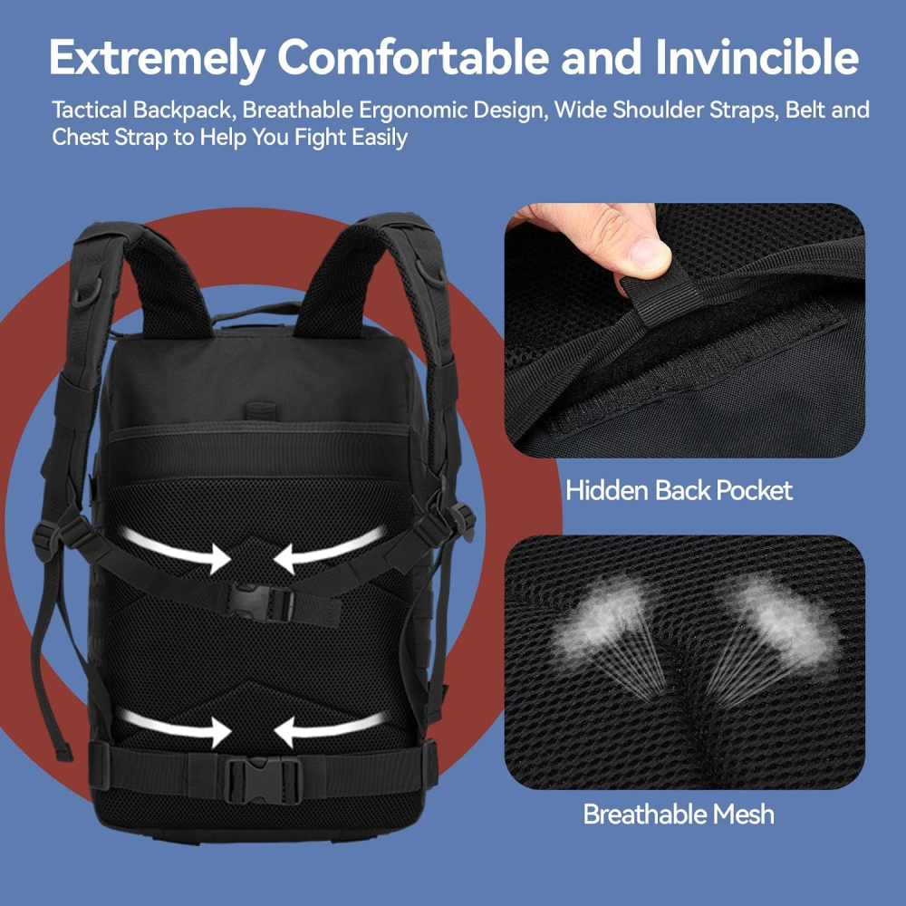 Maleta Táctica Militar Impermeable 42 Litros Oxford Molle Camping