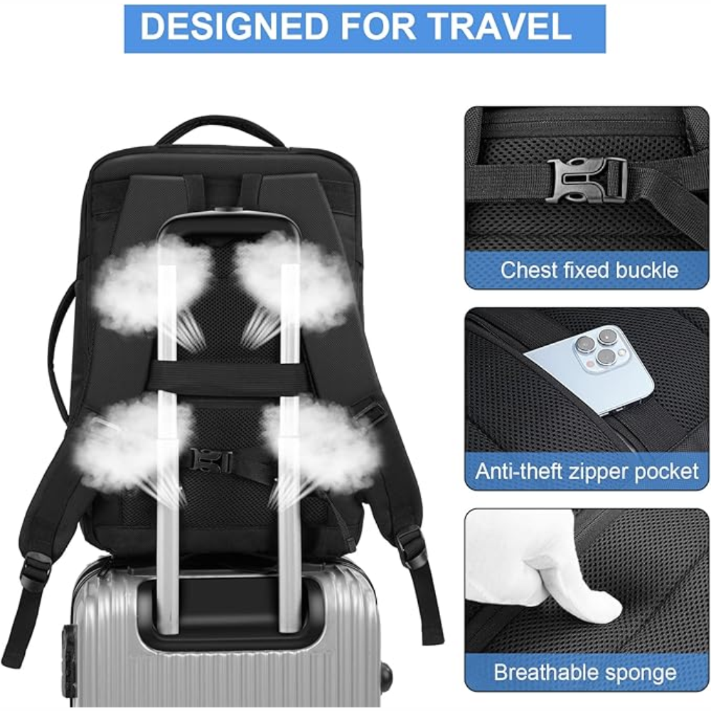 Maleta Mochila Viaje Cabina Expandible Impermeable Puerto USB Premium