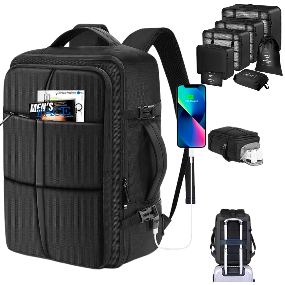 Maleta Mochila Viaje Cabina Expandible Impermeable Puerto USB Premium