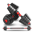 Kit Mancuernas 20kg Discos Termoforrados Barra Extensora Seguros