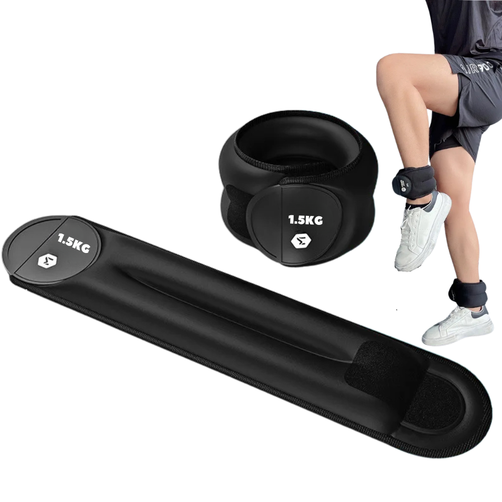 Pesas Tobilleras Muñequeras Par 3 Kg Ajustables Velcro Arena Hierro