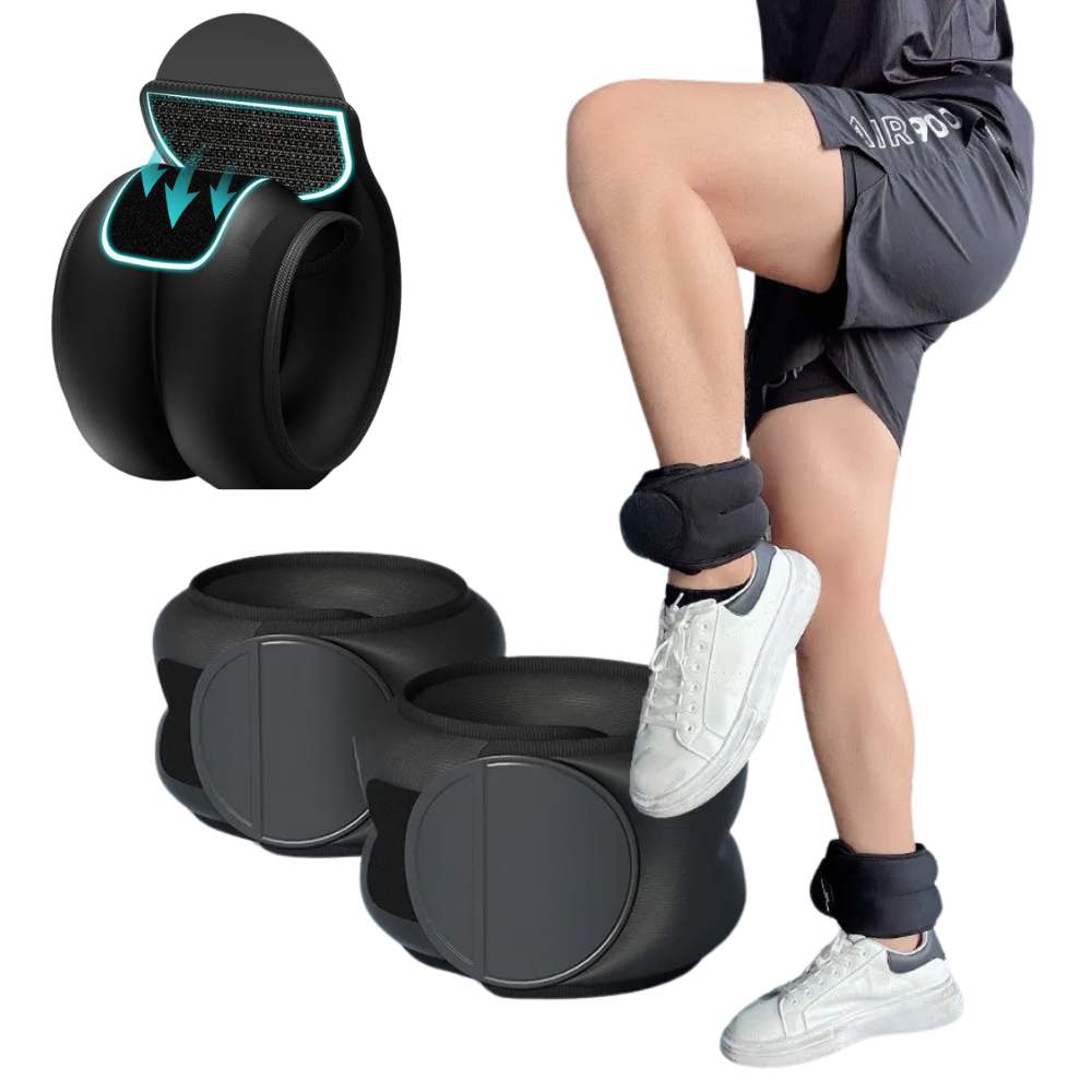 Pesas Tobilleras Muñequeras Par 2 Kg Ajustables Velcro Arena Hierro