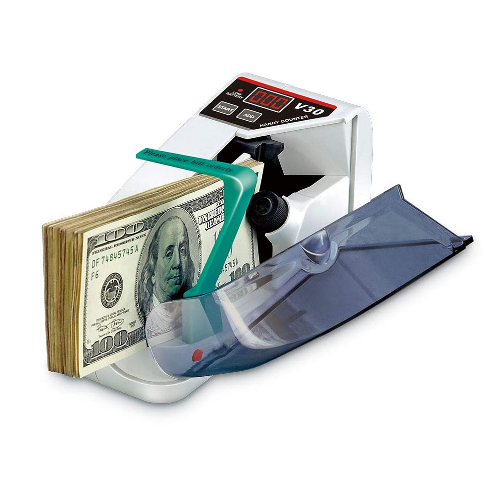 Contadora Billetes Portátil Handy Counter Pantalla LED Pilas Adaptador