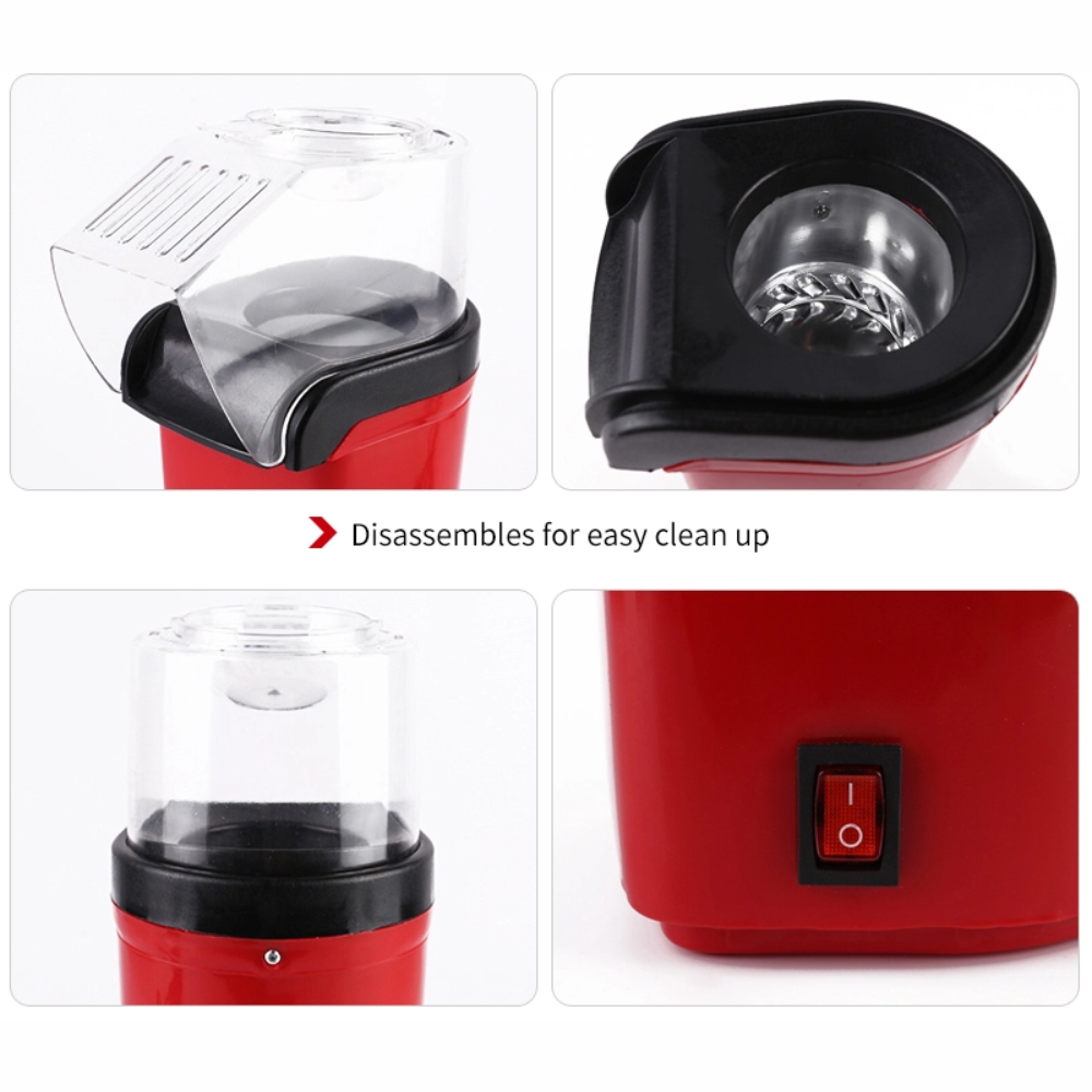 Crispetera Eléctrica Aire Caliente Palomitas 1200W Roja Taza Medidora