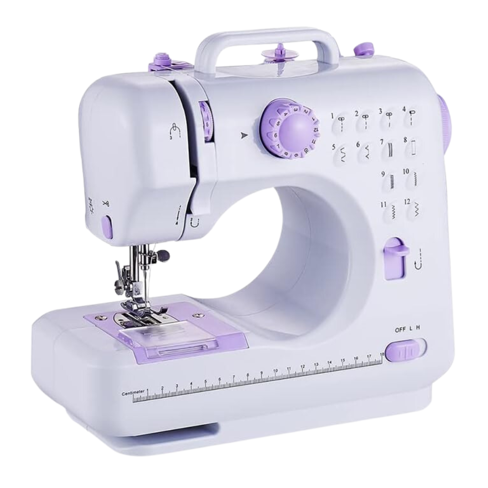 Máquina Coser Portátil Eléctrica Pedal 12 Puntadas Pilas Adaptador