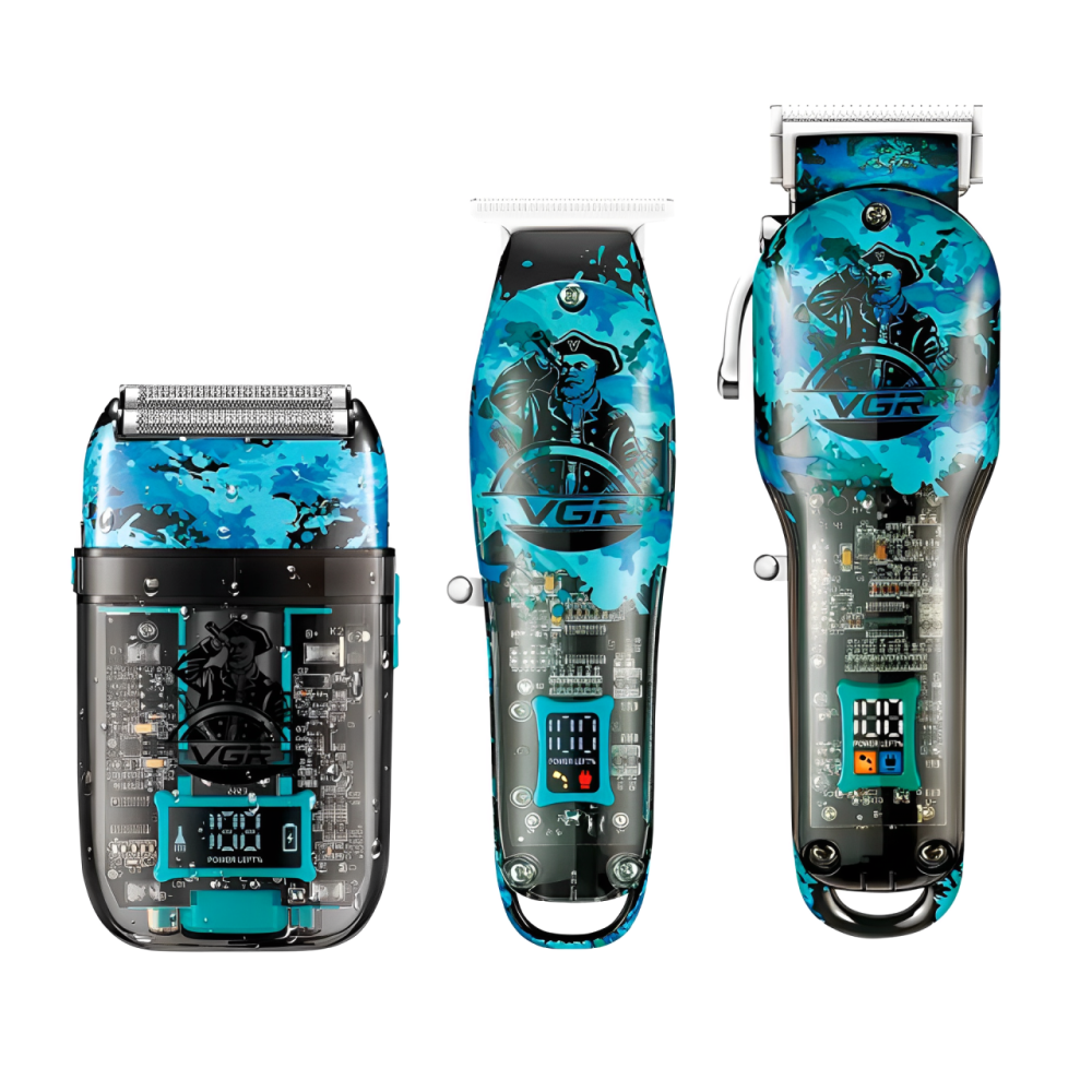 Combo VGR V-645 3x1 Máquina Peluquería Patillera Afeitadora Recargable