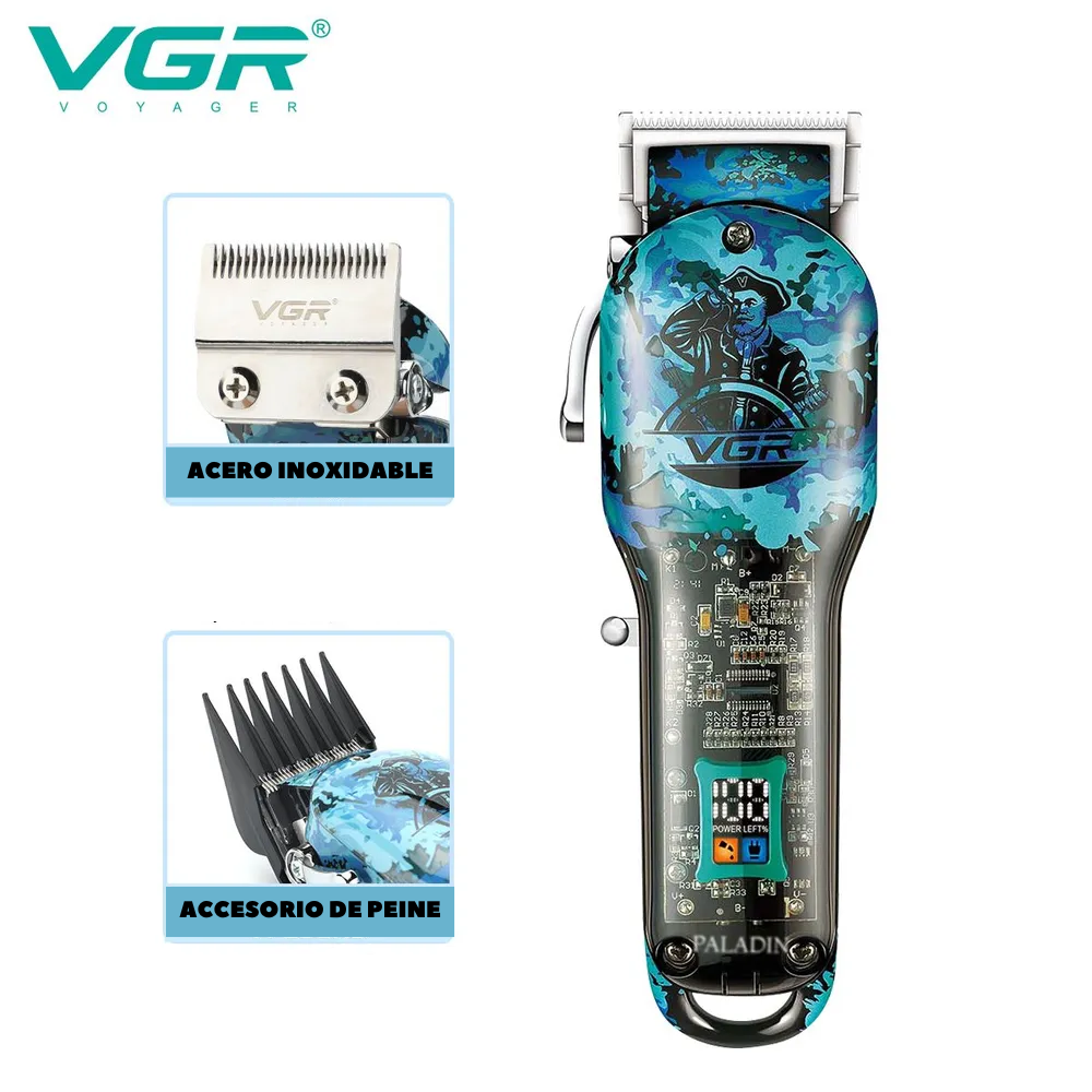 Combo VGR V-645 3x1 Máquina Peluquería Patillera Afeitadora Recargable