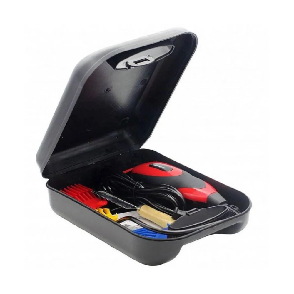 Máquina Peluquera Perros Gatos Geemy GM-1023 Kit Tijeras Peine Estuche