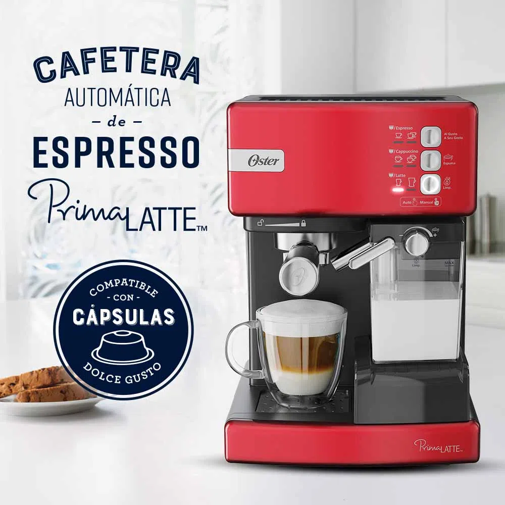 Cafetera Espresso Oster PrimaLatte 15 Bar Capuchino Latte Espumador