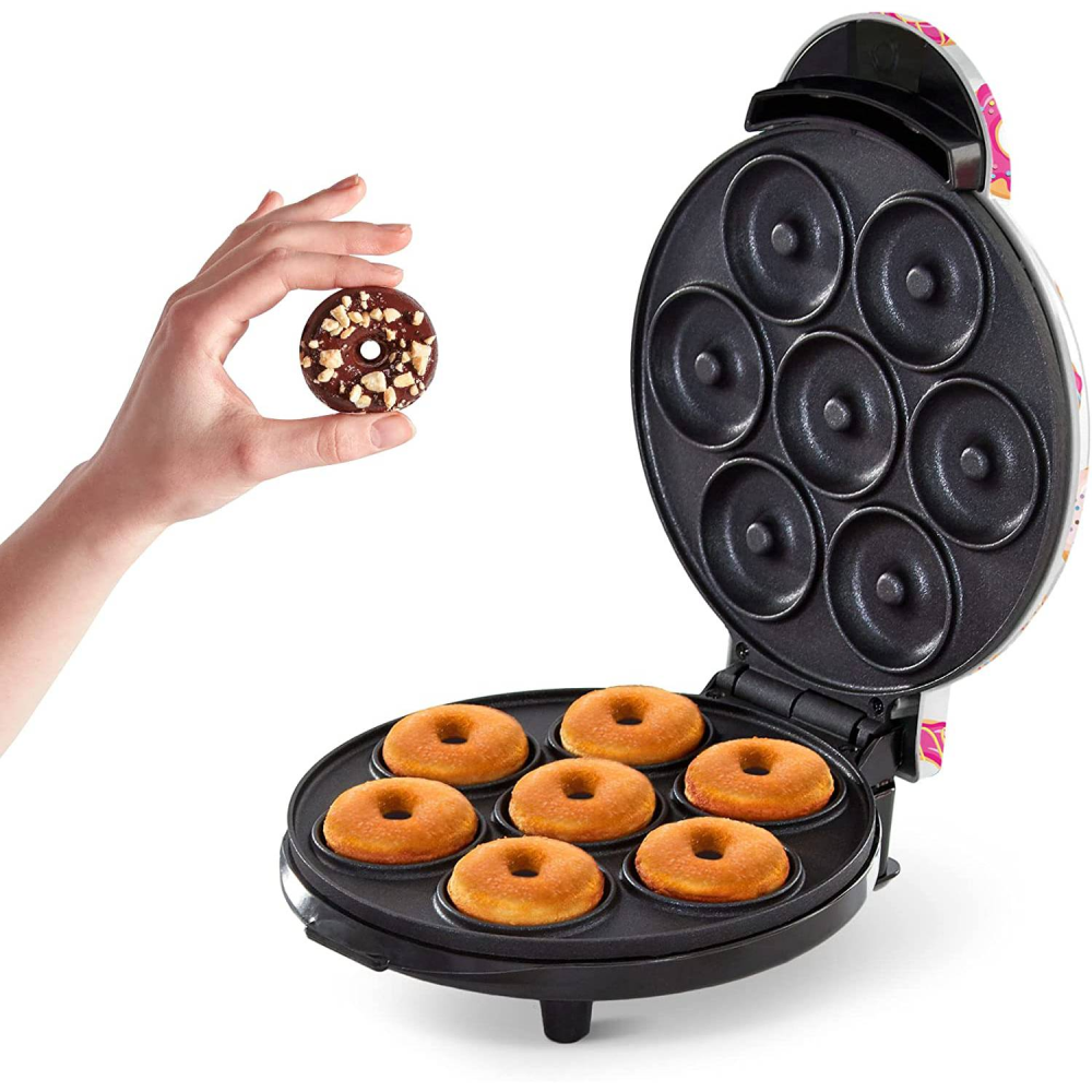 Máquina Mini Donas Eléctrica 7 Donas 1000W Antiadherente Postres