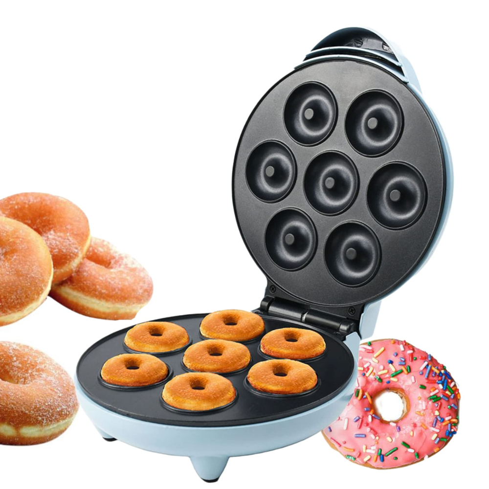 Máquina Mini Donas Eléctrica 7 Donas 1000W Antiadherente Postres