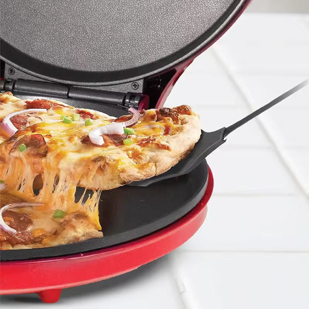 Máquina Pizza Eléctrica 1000W Sokany Antiadherente 30cm Termostato