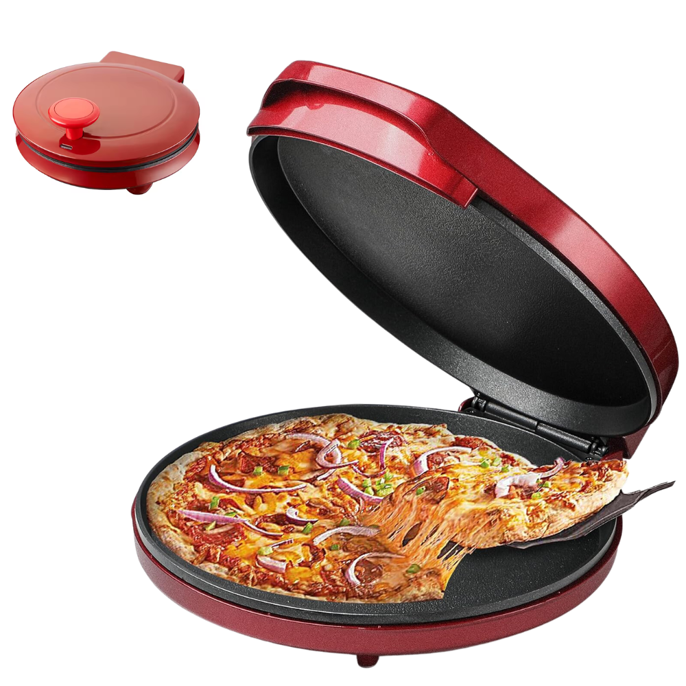 Máquina Pizza Eléctrica 1000W Sokany Antiadherente 30cm Termostato