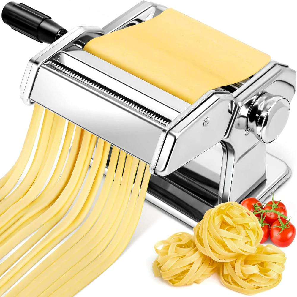 Máquina Hacer Pasta Manual Acero Inoxidable 7 Grosores Fetuccini