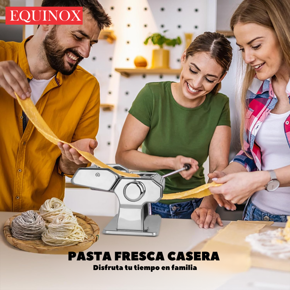 Máquina Hacer Pasta Manual Acero Inoxidable 7 Grosores Fetuccini