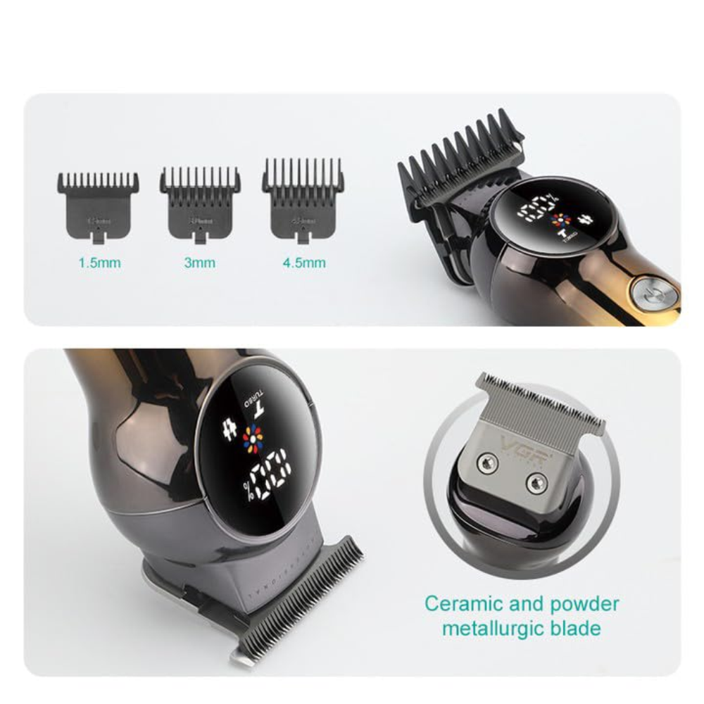 Patillera Recargable VGR V990 Barba Cuchilla Cerámica Indicador LED