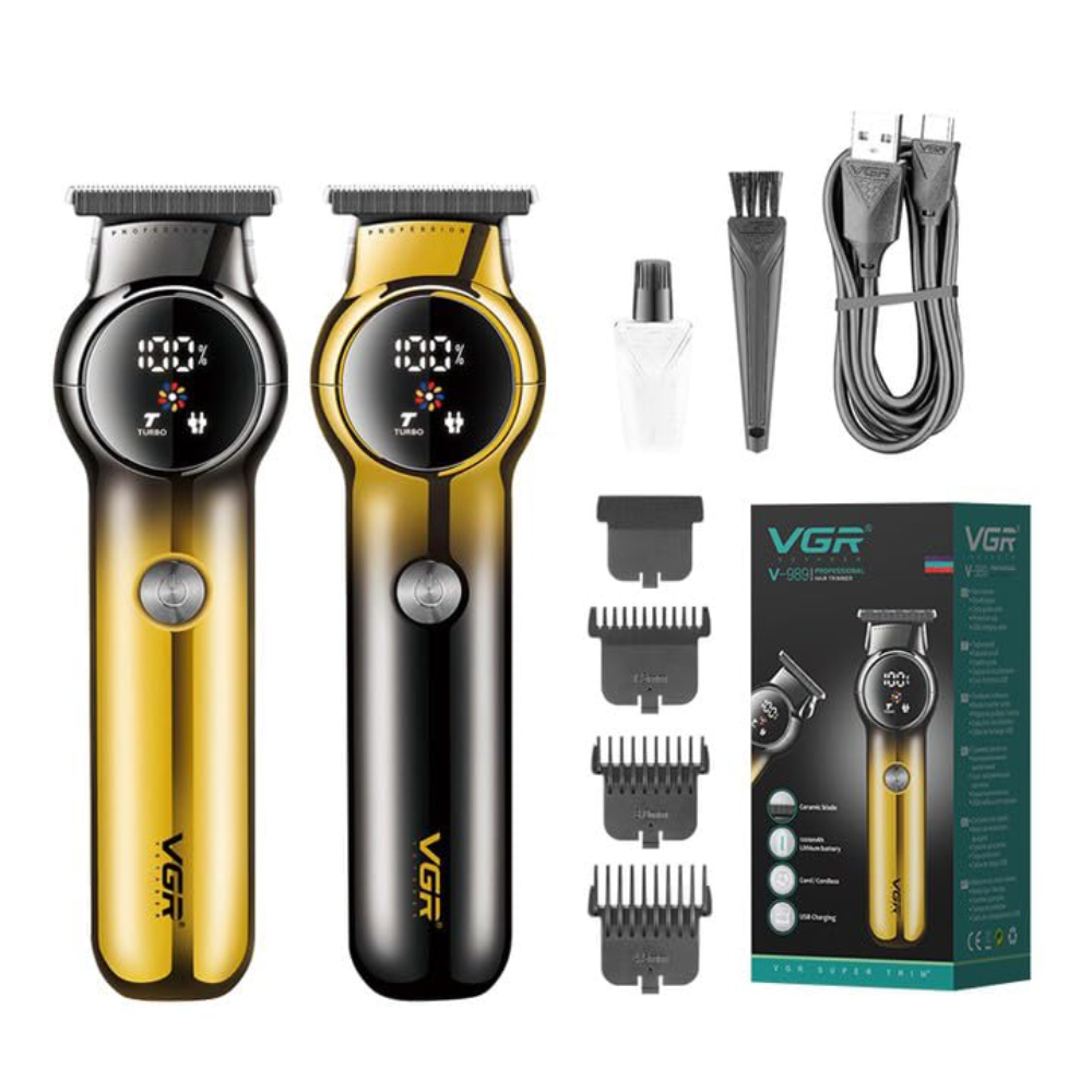 Patillera Recargable VGR V990 Barba Cuchilla Cerámica Indicador LED