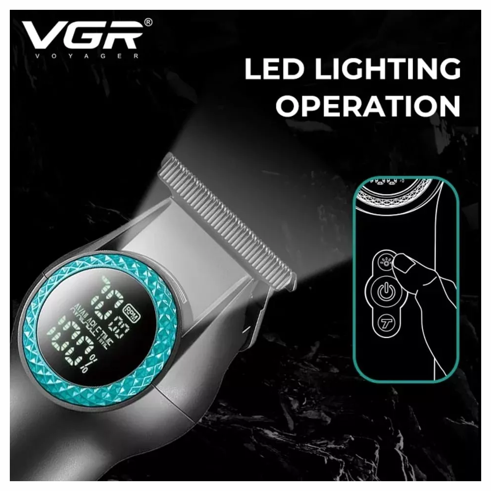 Patillera VGR V990 Recargable USB C Barba Contornos 8000RPM LED
