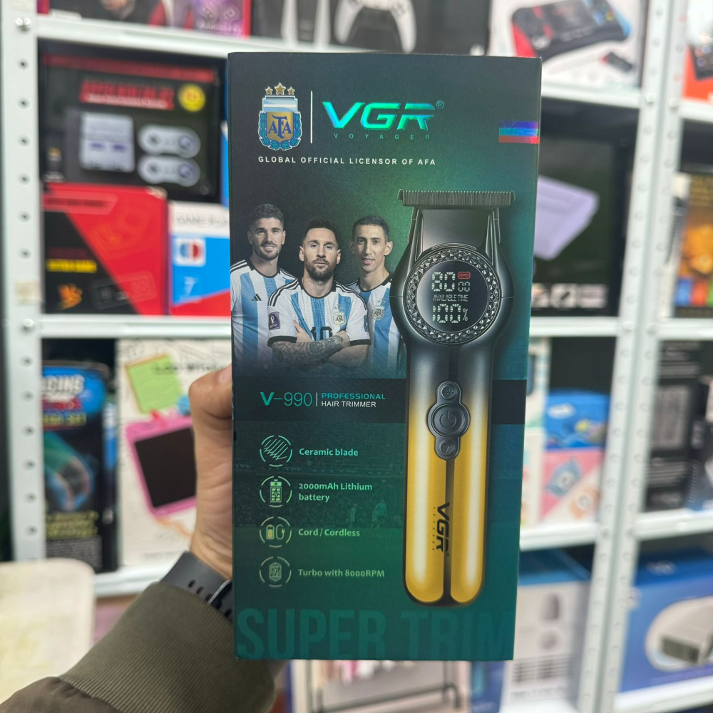 Patillera VGR V990 Recargable USB C Barba Contornos 8000RPM LED