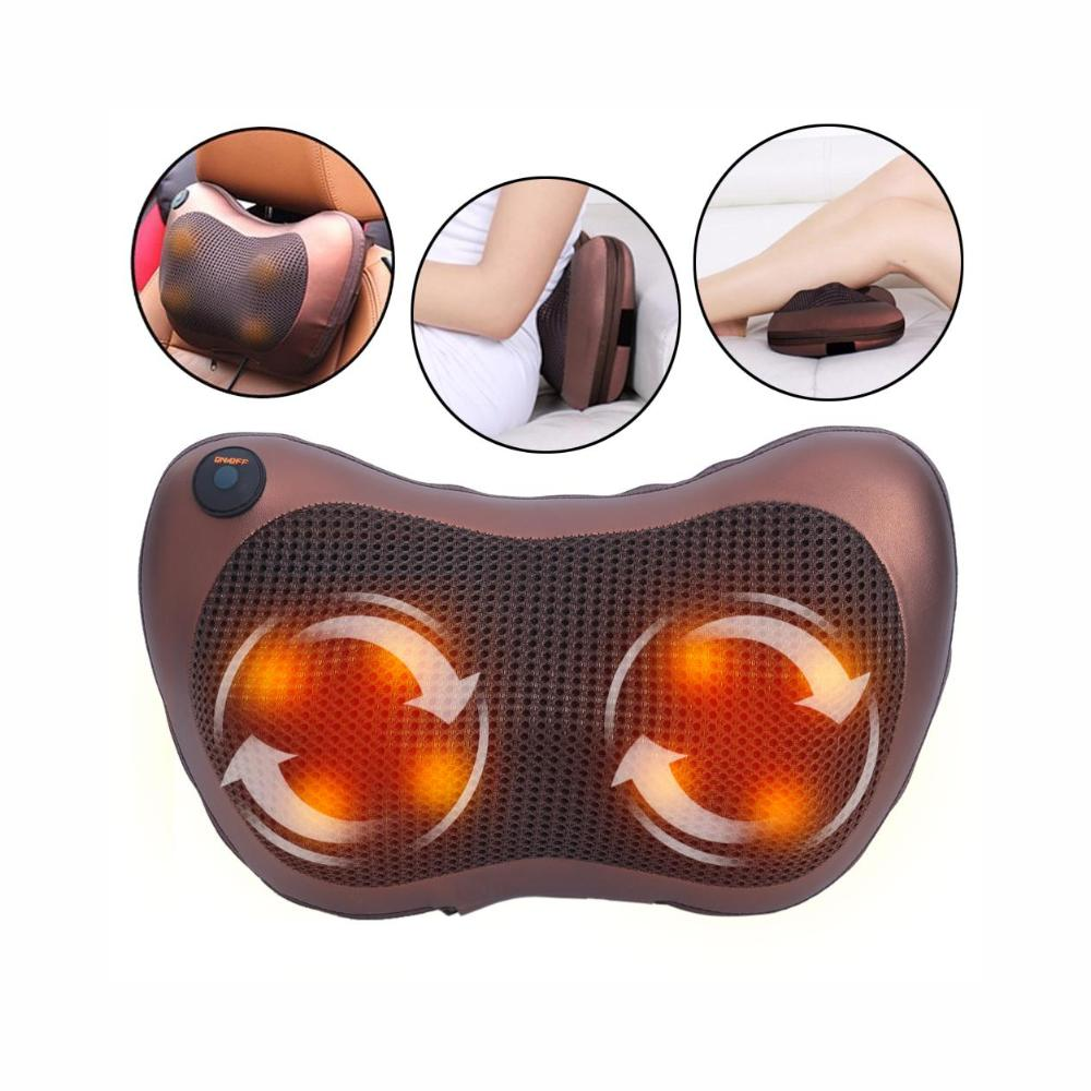 Masajeador Almohada Eléctrico Shiatsu Calor Cuello Espalda 110V 12V