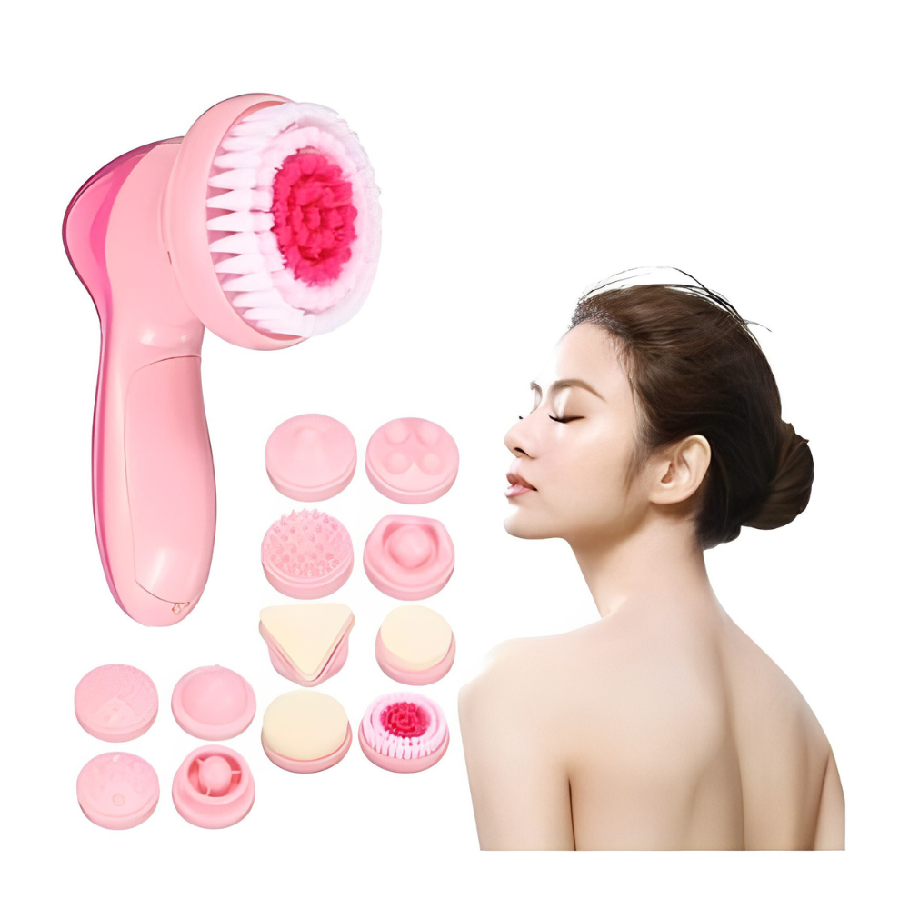 Masajeador Limpiador Facial Eléctrico 12x1 Cabezales Exfoliante