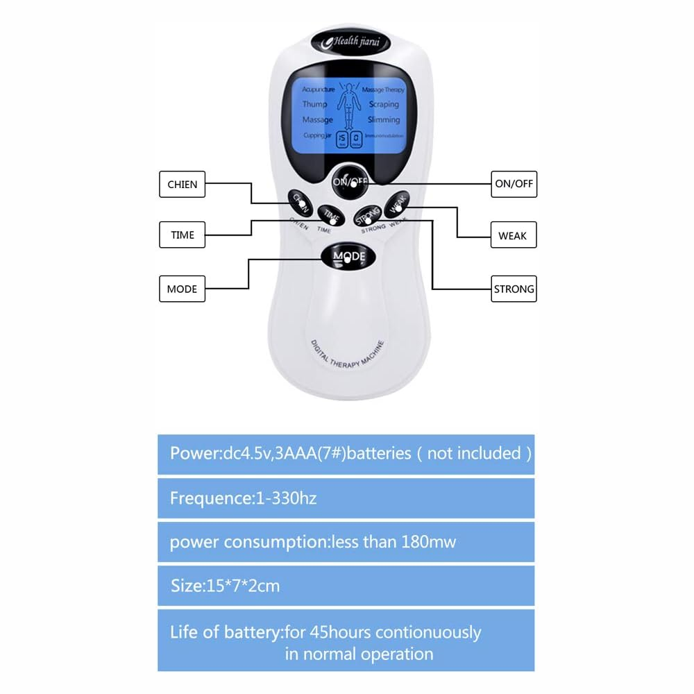 Masajeador Corporal Electrodos 8 Modos Electroestimulador Portátil