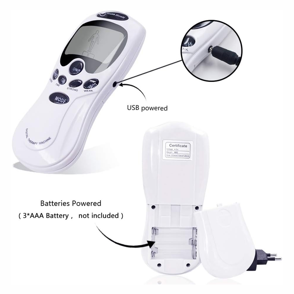 Masajeador Corporal Electrodos 8 Modos Electroestimulador Portátil