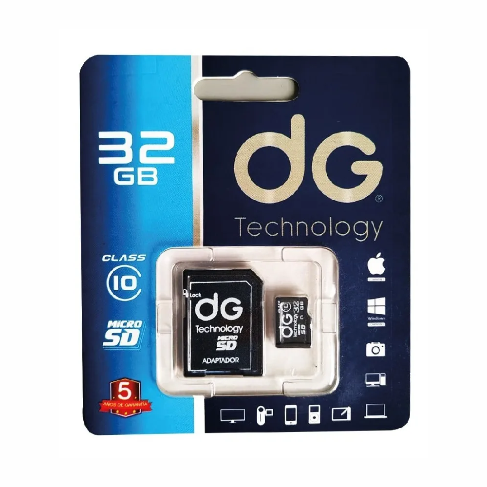 Memoria Micro SD 32GB Clase 10 Adaptador SD DG Fotos Videos Celular
