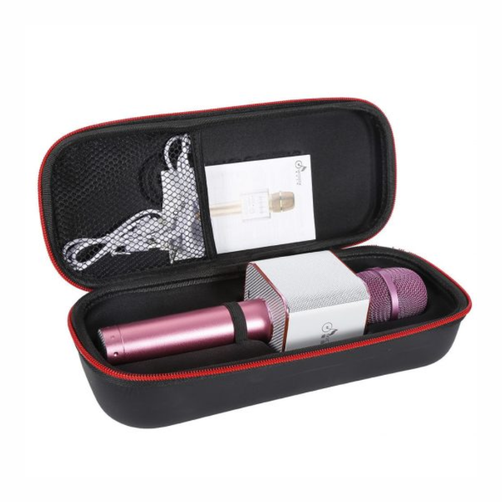 Micrófono Karaoke Bluetooth Q7 Parlante Integrado Inalámbrico Aluminio