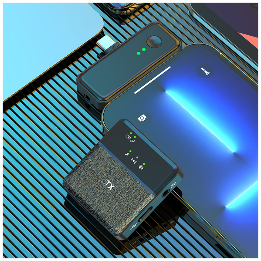 Micrófono Solapa Inalámbrico 2.4GHz Tipo C Lightning Reducción Ruido