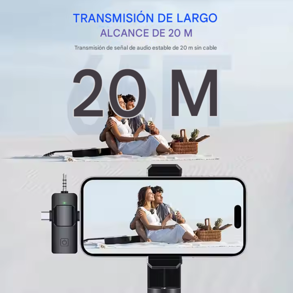 Micrófono Solapa Inalámbrico Doble F11 3x1 iPhone Android PC Cámara