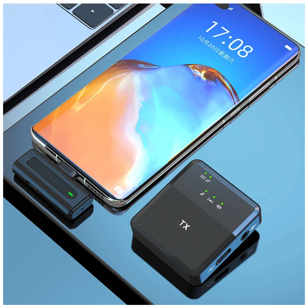Micrófono Solapa Inalámbrico 2.4GHz Celular Tipo C Reducción Ruido