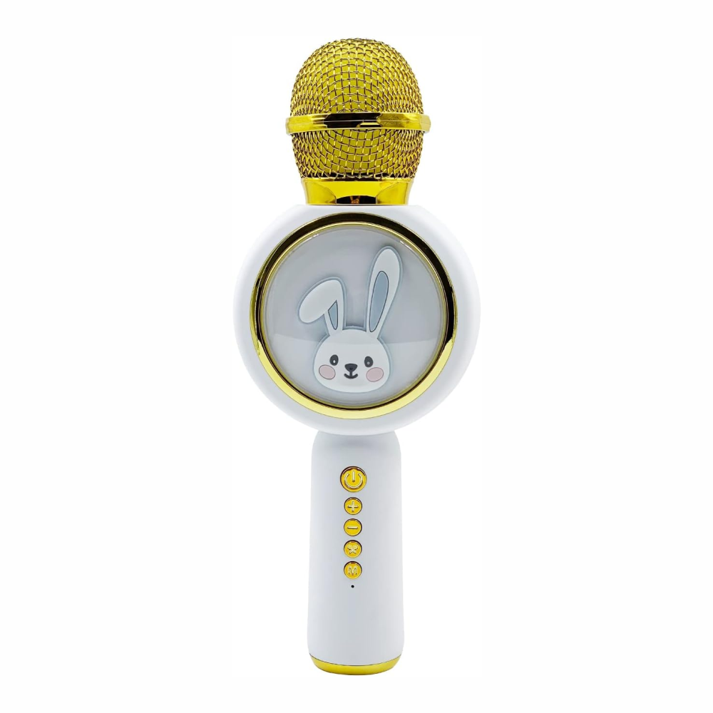 Micrófono Karaoke Niños X6 Bluetooth Parlante Cambiador Voz Conejo