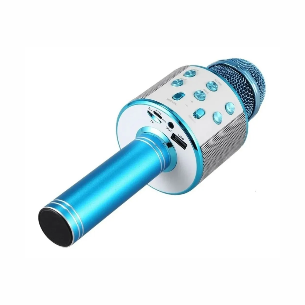 Micrófono Karaoke Bluetooth WS858 Parlante Efectos Voz Grabación USB