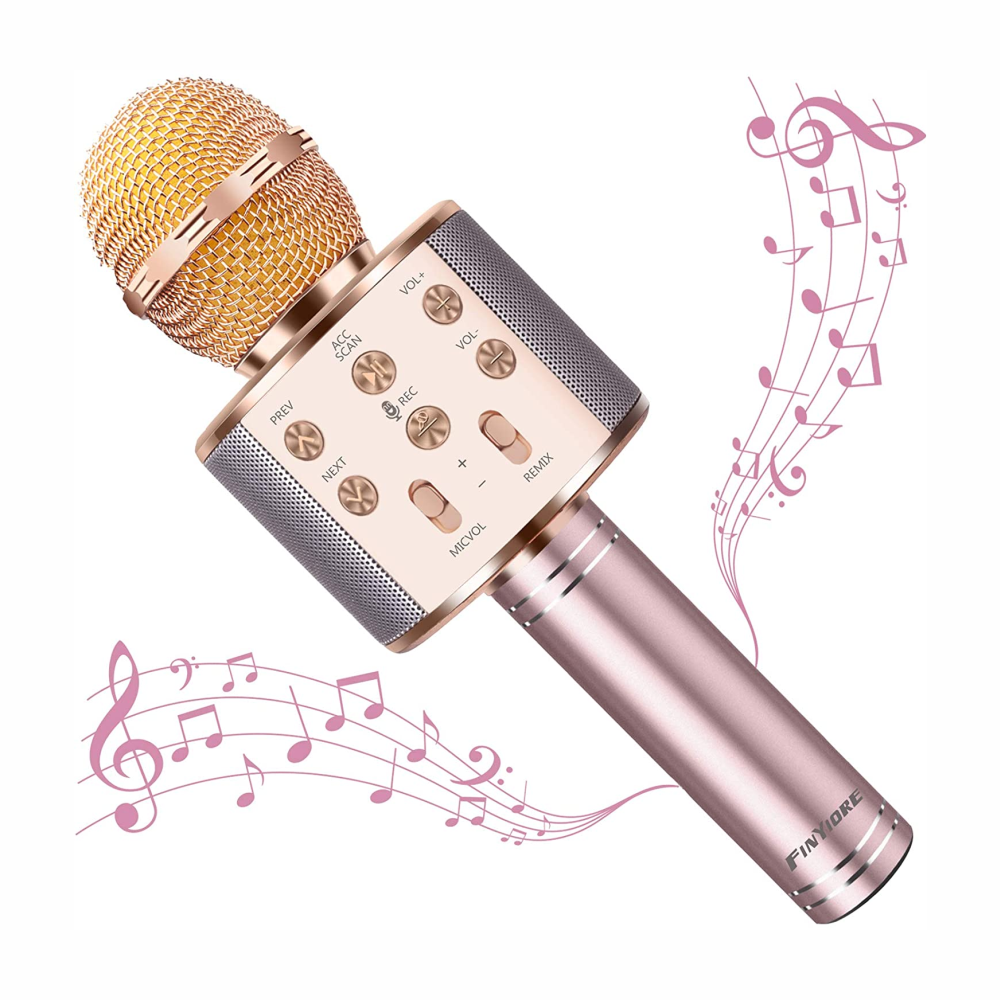 Micrófono Karaoke Bluetooth WS858 Parlante Efectos Voz Grabación USB
