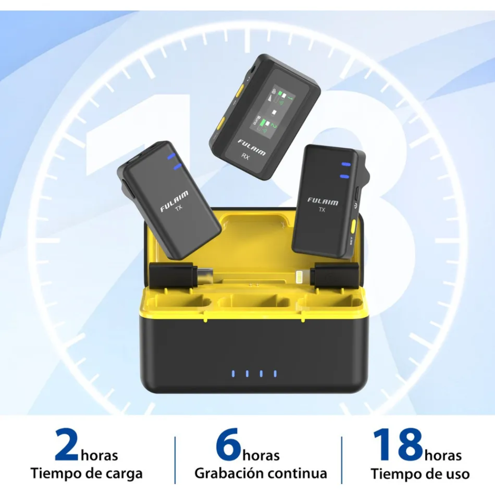 Micrófono Solapa Inalámbrico Doble 3x1 SX-12 iPhone Android Cámara