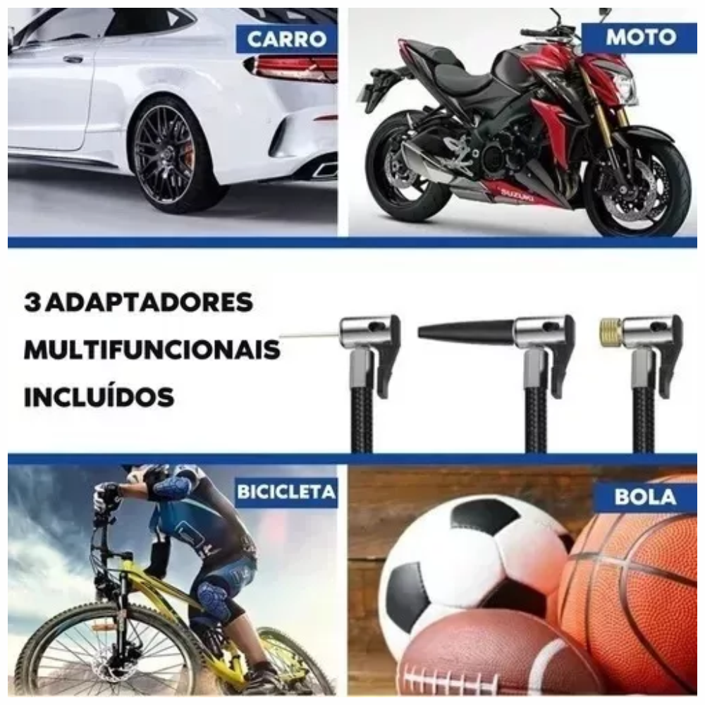 Mini Compresor Portátil Recargable Inalámbrico Carro Moto Bici 150 PSI