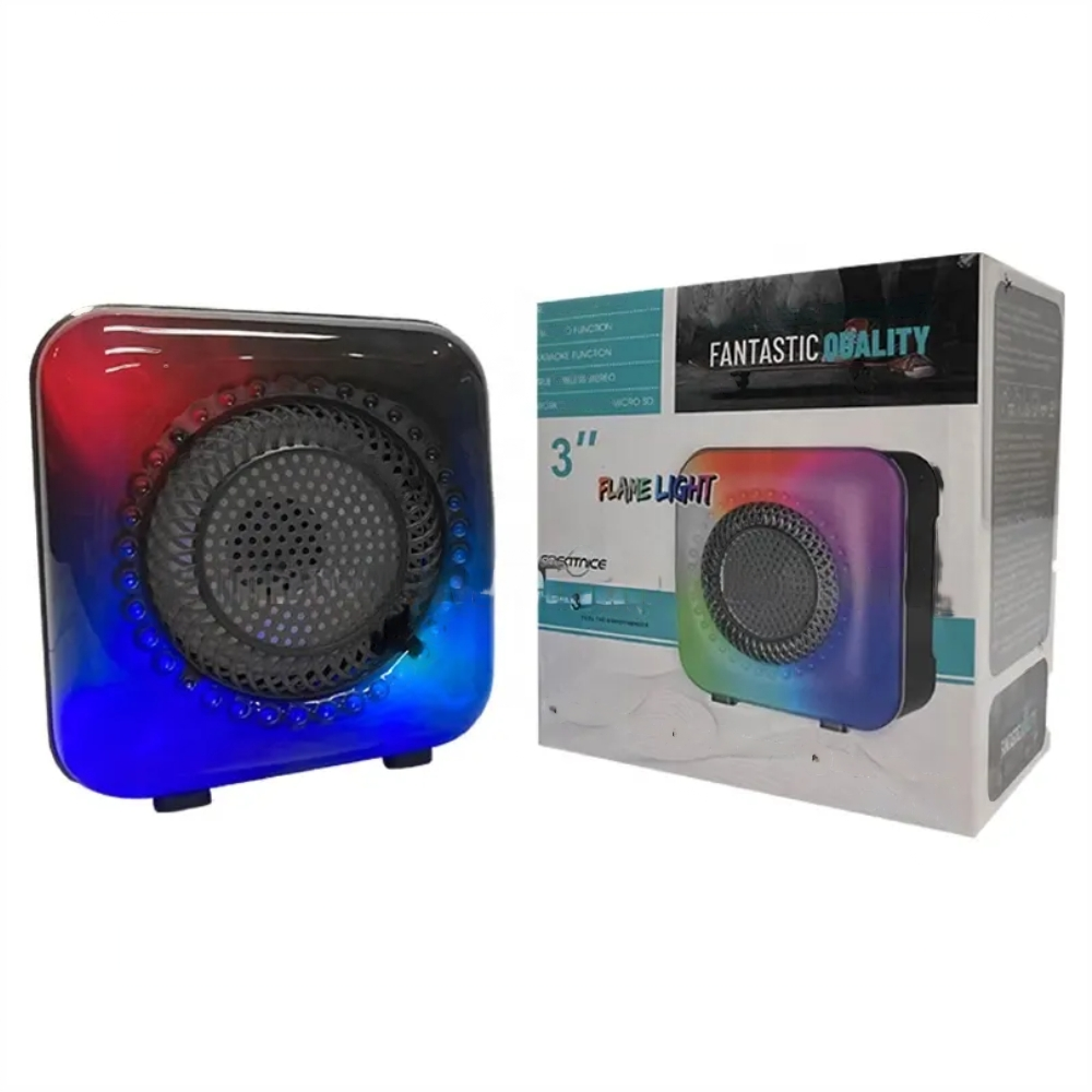 Mini Parlante Bluetooth Recargable Luces LED GTS-1373 Radio FM Karaoke