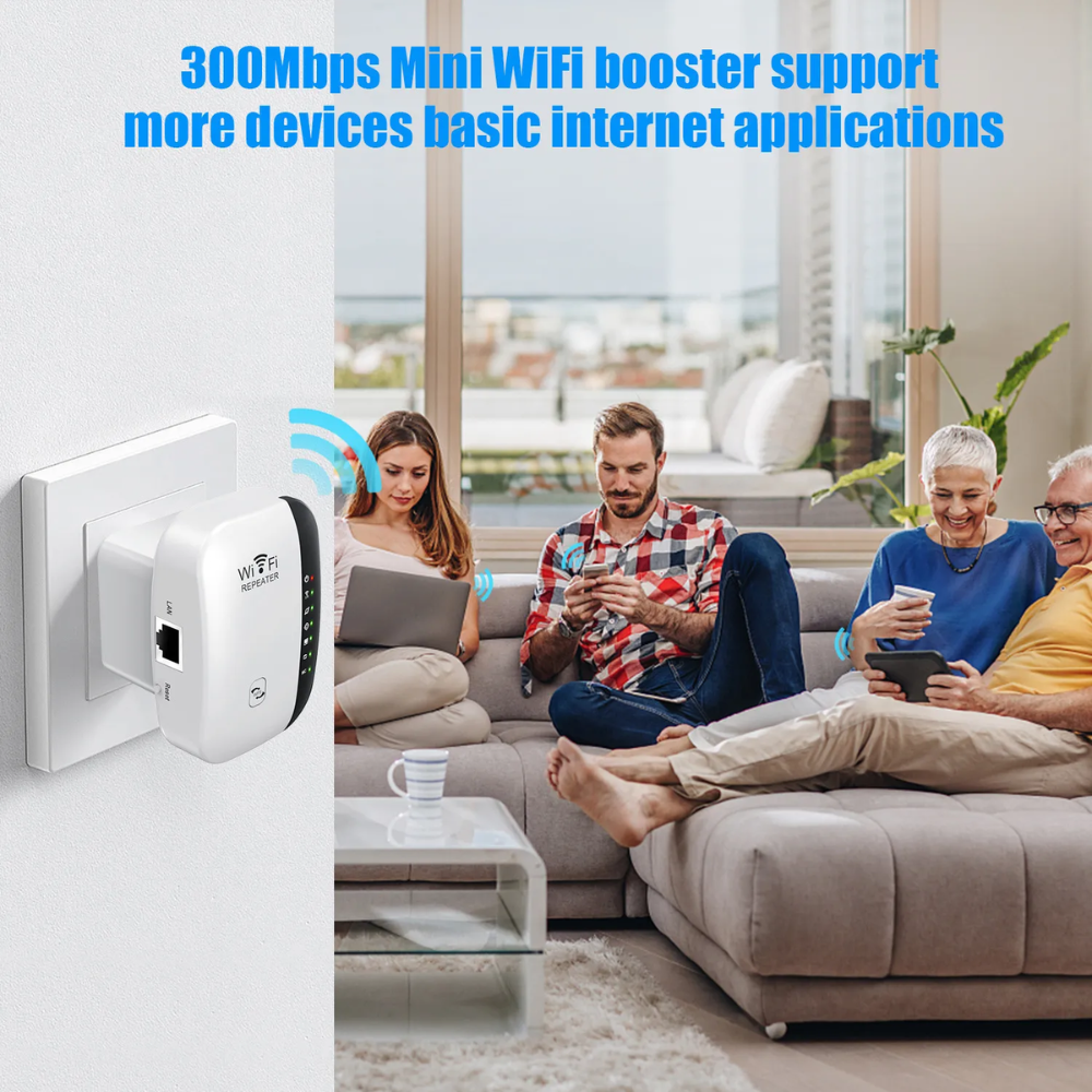 Repetidor WiFi Mini 2.4GHz 300Mbps Amplificador Señal Casa Oficina