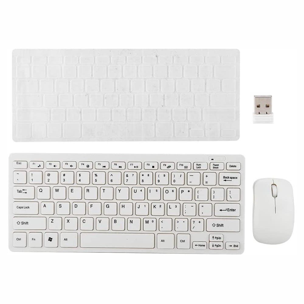 Combo Mini Teclado Mouse Inalámbrico 2.4G K-03 Protector Silicona USB