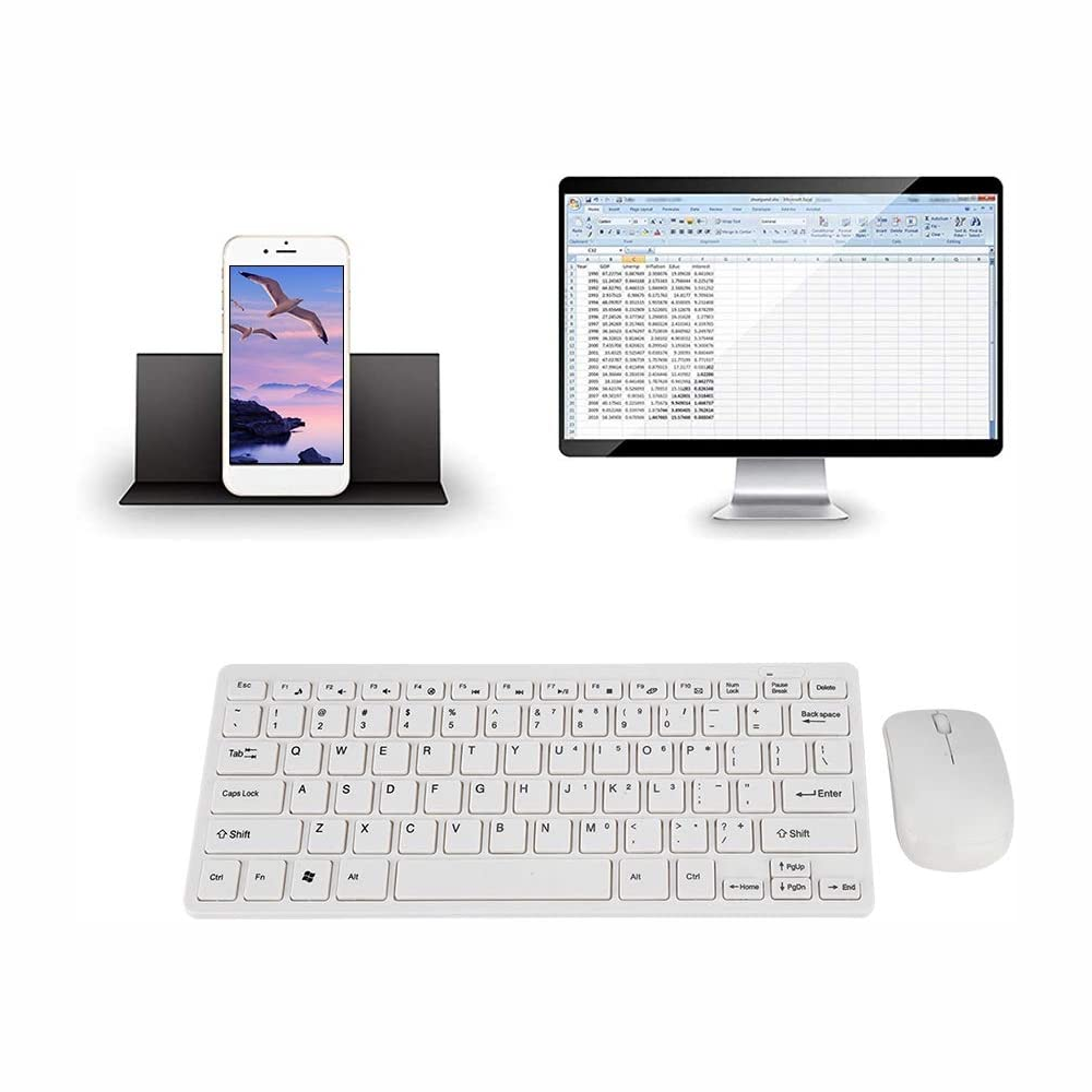 Combo Mini Teclado Mouse Inalámbrico 2.4G K-03 Protector Silicona USB