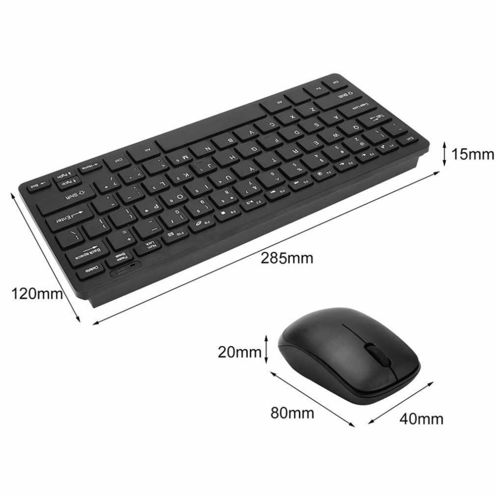 Combo Mini Teclado Mouse Inalámbrico 2.4G K-03 Protector Silicona USB